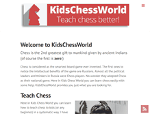 Tablet Screenshot of kidschessworld.com